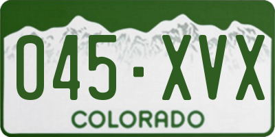 CO license plate 045XVX