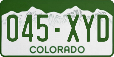 CO license plate 045XYD