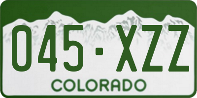 CO license plate 045XZZ