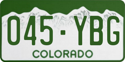 CO license plate 045YBG