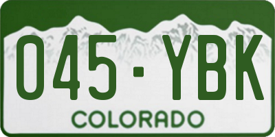 CO license plate 045YBK