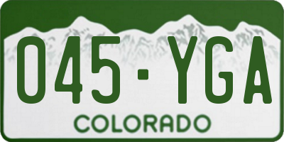 CO license plate 045YGA