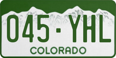 CO license plate 045YHL