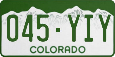 CO license plate 045YIY