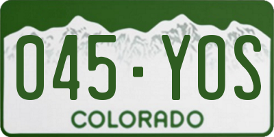 CO license plate 045YOS