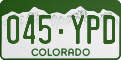 CO license plate 045YPD
