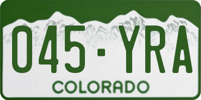 CO license plate 045YRA