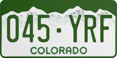 CO license plate 045YRF