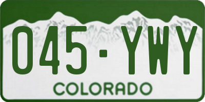 CO license plate 045YWY