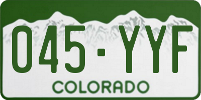 CO license plate 045YYF