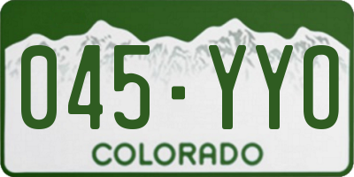 CO license plate 045YYO