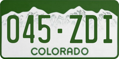 CO license plate 045ZDI