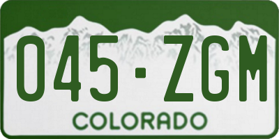 CO license plate 045ZGM