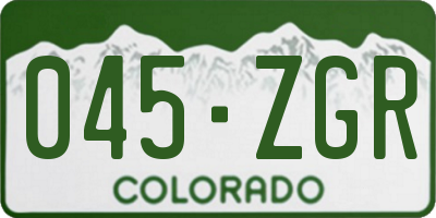CO license plate 045ZGR