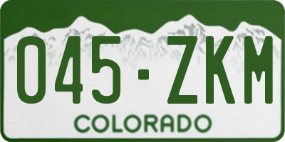 CO license plate 045ZKM