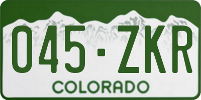 CO license plate 045ZKR