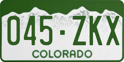 CO license plate 045ZKX