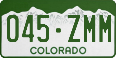 CO license plate 045ZMM