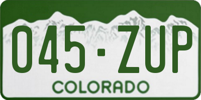 CO license plate 045ZUP