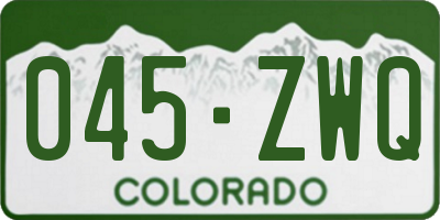 CO license plate 045ZWQ