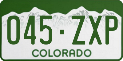 CO license plate 045ZXP