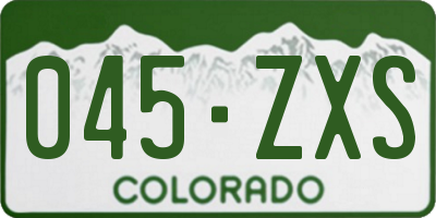 CO license plate 045ZXS