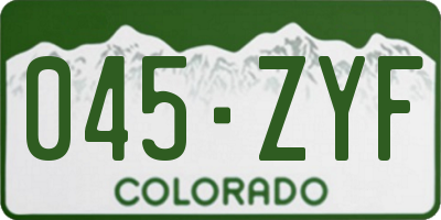 CO license plate 045ZYF