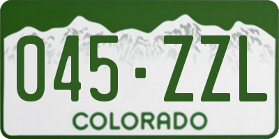 CO license plate 045ZZL