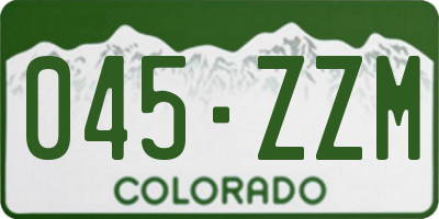 CO license plate 045ZZM