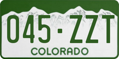 CO license plate 045ZZT