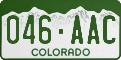 CO license plate 046AAC