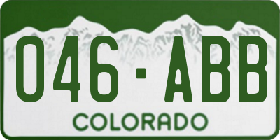 CO license plate 046ABB