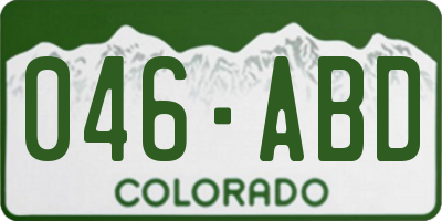 CO license plate 046ABD