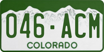 CO license plate 046ACM