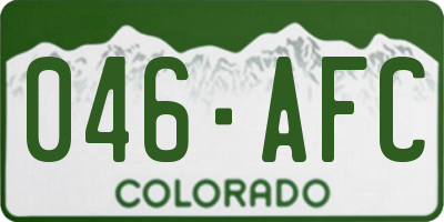CO license plate 046AFC