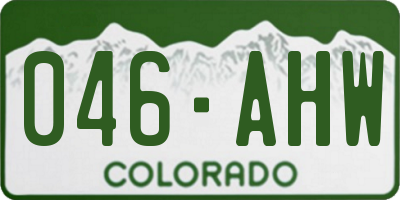 CO license plate 046AHW