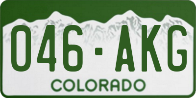 CO license plate 046AKG