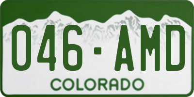 CO license plate 046AMD