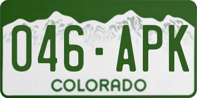 CO license plate 046APK