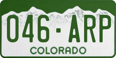 CO license plate 046ARP