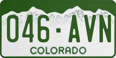 CO license plate 046AVN