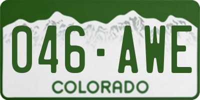 CO license plate 046AWE