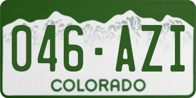 CO license plate 046AZI