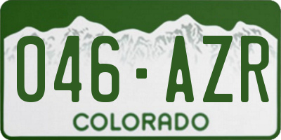 CO license plate 046AZR