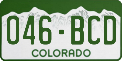 CO license plate 046BCD