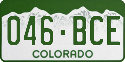 CO license plate 046BCE