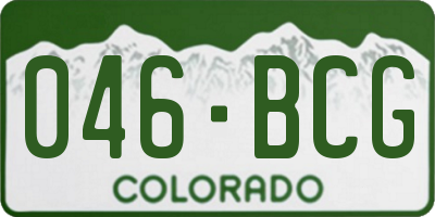 CO license plate 046BCG