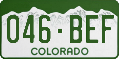 CO license plate 046BEF