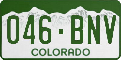 CO license plate 046BNV