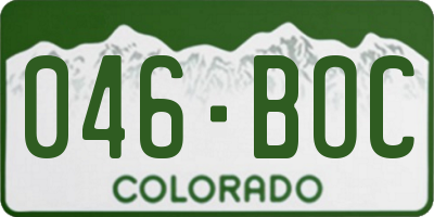 CO license plate 046BOC
